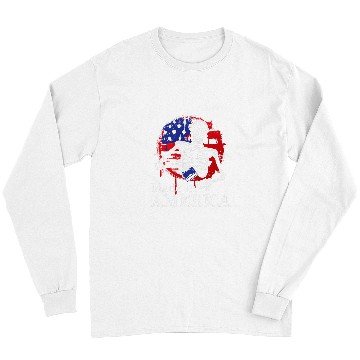 Discover Coffee Fun Made in America Skeletons Drinking Coffee American Flag Long Sleeves