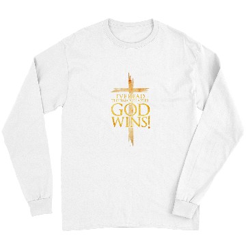 Discover Ive Read the Final Chapter God Wins Christian Faith Cross Long Sleeves