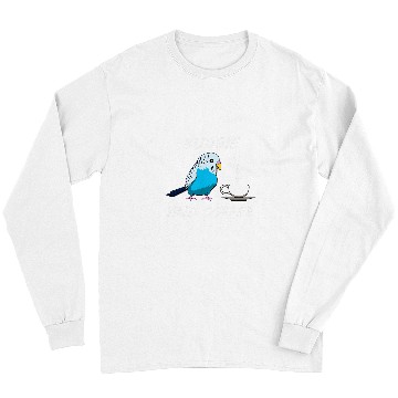 Discover Coffee Fun Budgie and Coffee Cute Budgerigar Caffeine Long Sleeves