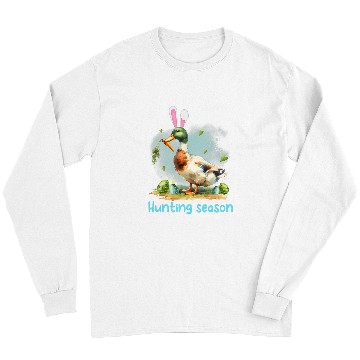 Discover Easter Bunny Easter Egg Hunting Season Funny Duck Hunting Long Sleeves