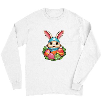 Discover Easter Bunny Rabbit Easter Day Egg Hunting 1 Long Sleeves