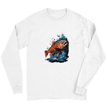 Discover Fisherman Fly Fishing Arctic Char Brook Trout Fish 7 Long Sleeves