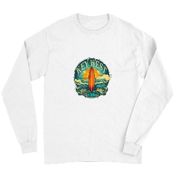 Discover Key West Distressed vintages Look Surf Surfing Surfboard Long Sleeves