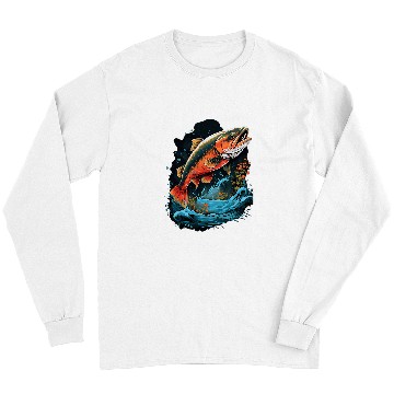 Discover Fisherman Fly Fishing Arctic Char Brook Trout Fish 1 Long Sleeves