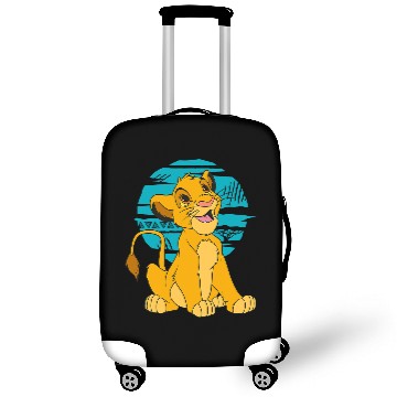 Discover Disney The Lion King Young Simba Happy Blue Retro Hawaiians Luggage Covers