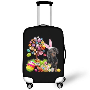 Discover Wiener BLACK Dachshund Easter Egg Tree Dogs Bunny Easters Day Dachshund Doxie Luggage Covers
