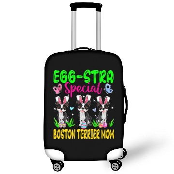 Discover Dog Boston Terrier EggStra Special Boston Terrier Mom Three Easter Bunny Dogs Luggage Covers