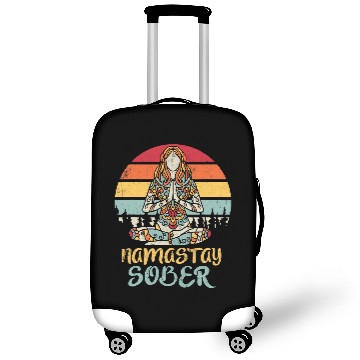Discover Namastay Sober NA AA 12 Step Recovery Meditation Sobriety Luggage Covers