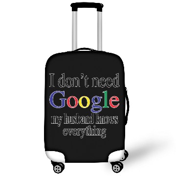 Discover I Don't Need Google My Husband Knows Everything | Womens Humor Junior Fit V-Neck Luggage Covers