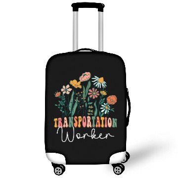 Discover Retro Groovy floral Transportation Worker Wildflower Tees Luggage Covers