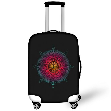 Discover Aztec Calendar Mexican Native Mayas Mayans Art Luggage Covers