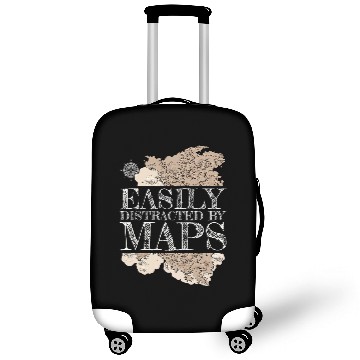 Discover Easily Distracted By Maps Cartographer and Land Surveyor Luggage Covers