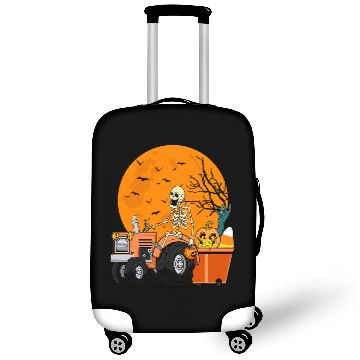 Discover Tractor driving Skeletons Riding Tractor Funny Halloween 2 Luggage Covers