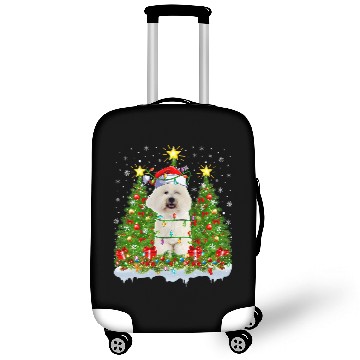 Discover Bichon Pet Frise Lighting xmass Tree Bichon Frise Christmas Luggage Covers