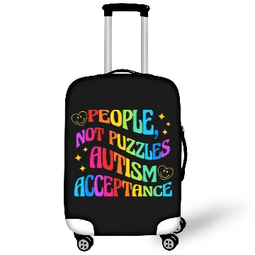 Discover Autism Puzzle Neurodiversity people not puzzles Acceptance retro Luggage Covers