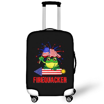 Discover Frog Pet Funny Fourth of July USA Firequacker Luggage Covers