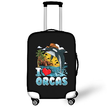 Discover Whale Pet I Love Orcas Killer Whale Ocean Beach Summer Vacation Luggage Covers