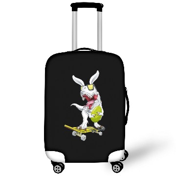 Discover Dinosaur Pet T rexs Easter Dinosaur Bunny Holding an Egg Skateboarding Luggage Covers