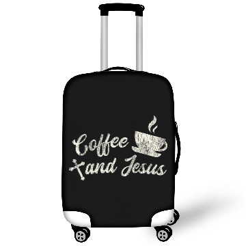 Discover Coffee Fun vintages Coffee And Jesus Cross Christian Coffee Lover Luggage Covers
