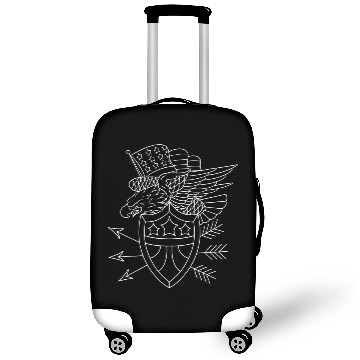 Discover American Traditional Bald Eagle with Shield Outline Tattoo Luggage Covers