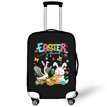 Discover Happy Easter Bunny Goose Hunting Eggs Basket Farmer Kids Luggage Covers