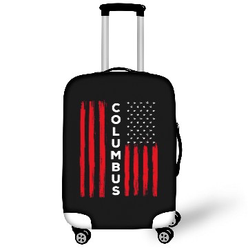 Discover Columbus Day Distressed USA Flag Luggage Covers