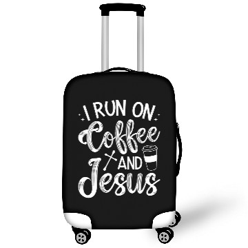Discover Coffee Fun I Run On Coffee And Jesus Christian Coffee Luggage Covers
