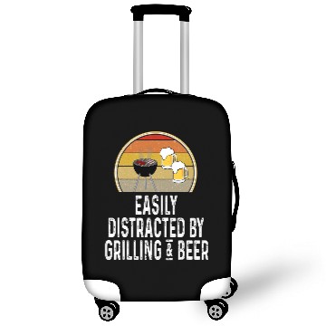Discover Beer Fun Easily Distracted By Grilling And Beer Charcoal Grill Luggage Covers