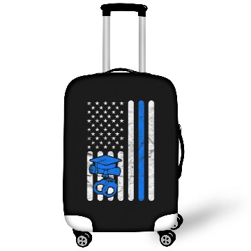 Discover Police Academy Graduation Him Her Exam American Flag Luggage Covers