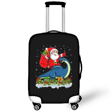 Discover Santa Claus Riding Brontosaurus Dinosaur Christmas Luggage Covers