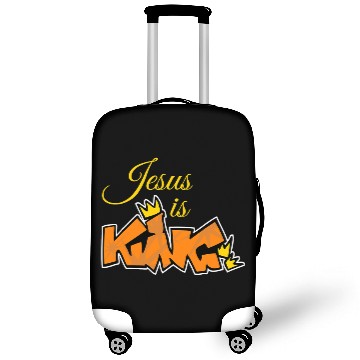 Discover Christian Jesus is King Graffiti Script Christian Bible Quote Christ Luggage Covers