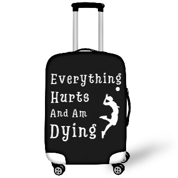 Discover Everything Hurts Im Dying vintages 80s sarcasms Volleyball Luggage Covers
