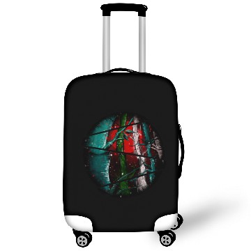 Discover Japanese red sun nature anime bamboo forest design Luggage Covers