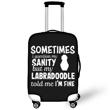 Discover Funny Sanity Labradoodle Dog Owner Puppy Lover Gift Luggage Covers