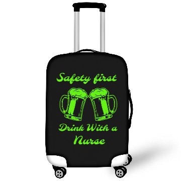 Discover Safety First Drink With A nurses Beer Lovers St Patricks Day Luggage Covers