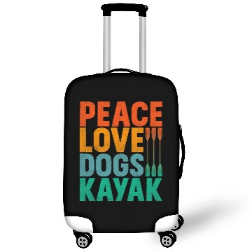 Discover Peace Love Dogs Kayak Paddle Rafting River Float Trip Luggage Covers
