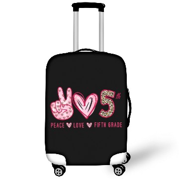 Discover Peace Love 5th Grade Squad Leopard Student Back To School Luggage Covers