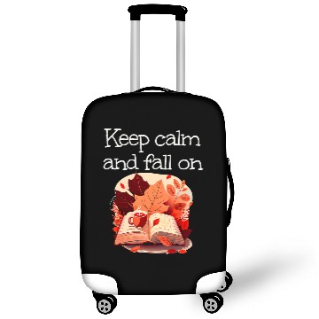Discover Keep calm and fall on with Autumn Book warsm Drink and leafy Luggage Covers