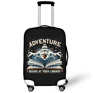 Discover Adventure Begins At Your Library Book Lover Hiking Camping 3 Luggage Covers