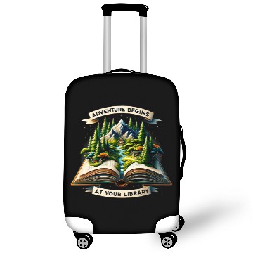 Discover Adventure Begins At Your Library Book Lover vintages Camping Luggage Covers