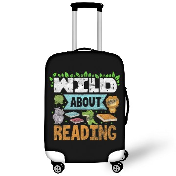 Discover Wild About Reading Teacher Student Reader Bookworm Vintage Luggage Covers