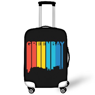 Discover Retro 1970's Style Green Bay Wisconsin Skyline Luggage Covers
