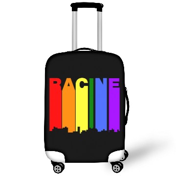 Discover Racine Wisconsin Gay Pride Rainbow Skyline Luggage Covers