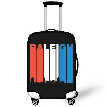 Discover Red White And Blue Raleigh North Carolina Skyline Luggage Covers