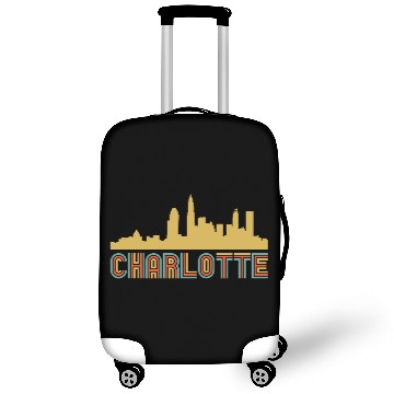 Discover Vintage Style Charlotte North Carolina Skyline Luggage Covers