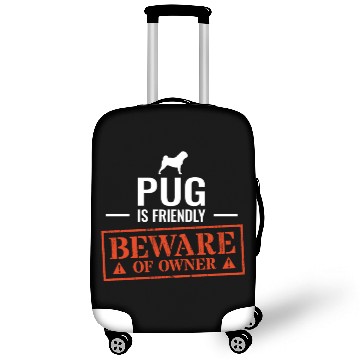 Discover Funny Pug Beware Of Dog Owner Gag Gift Luggage Covers
