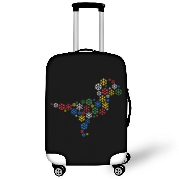 Discover Snow Wordcloud of a velociraptor form (christmas) Luggage Covers
