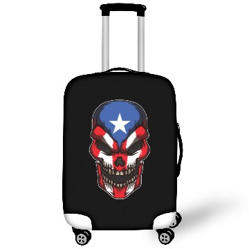 Discover Puerto Rico Skull | Proud Boricua Flag Luggage Covers