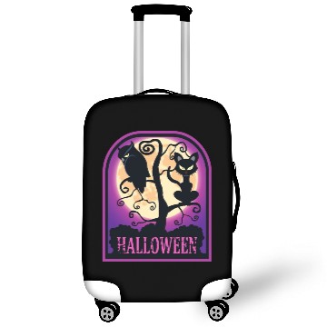 Discover HALLOWEEN Scary Cat Owl Full Moon Purple Gift Idea Luggage Covers