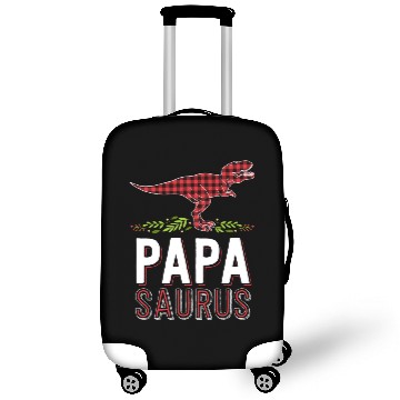 Discover Papa Saurus T Rex Dad Red Plaid Matching Family Luggage Covers